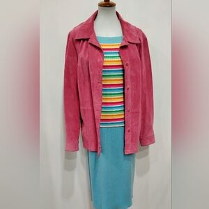 SOFT BERNARDO PINK LEATHER JACKET